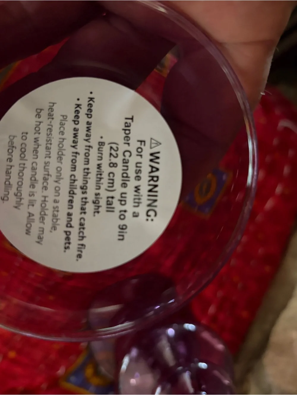 NWT Purple Bubble Glass Taper Candle Candlestick Pair 2 PC 9”